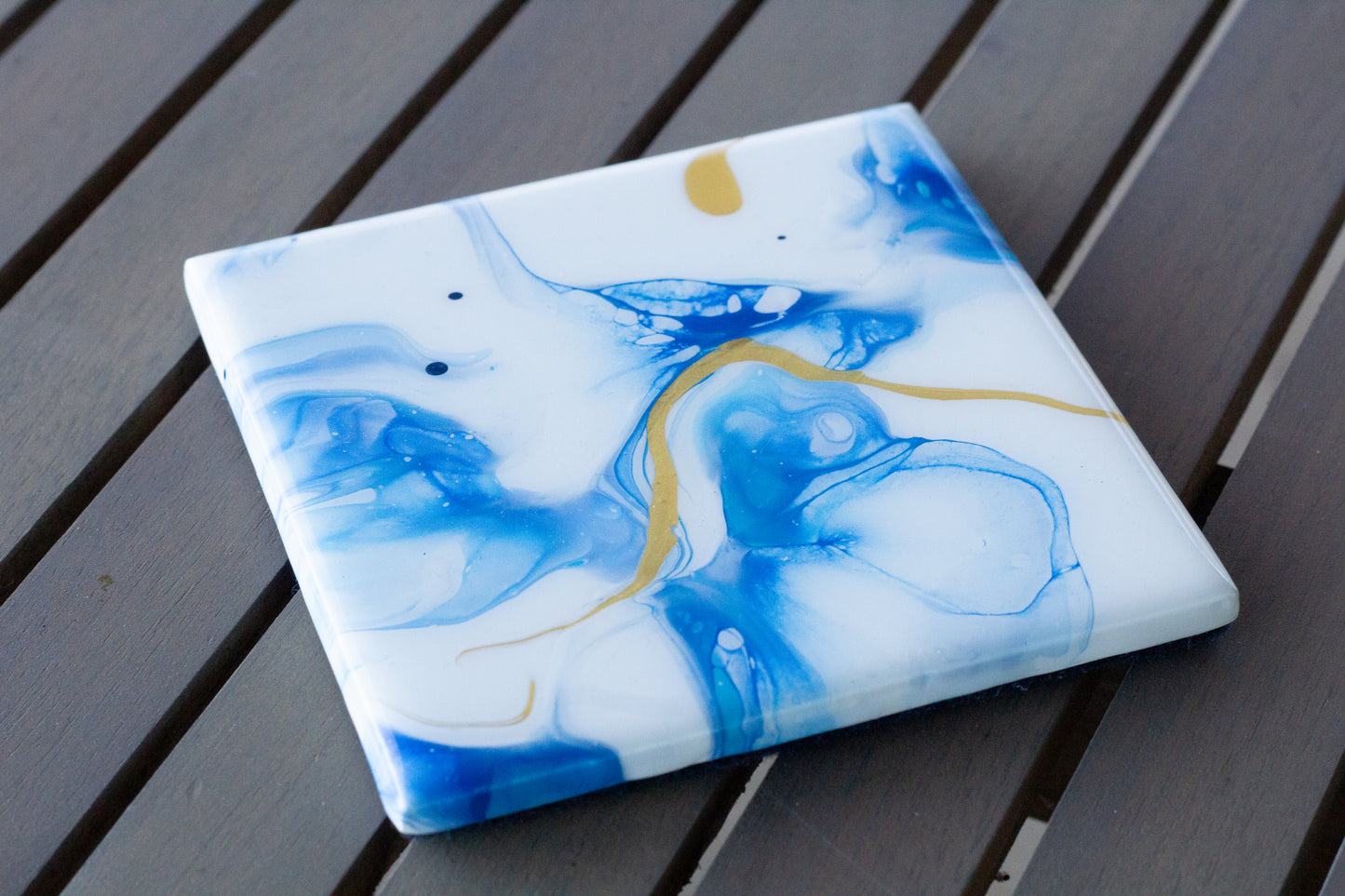 Pure Blue Cosmic Waves Coasters