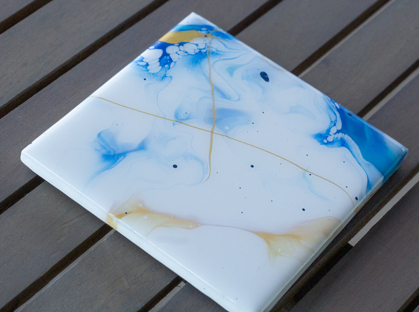 Pure Blue Cosmic Waves Coasters