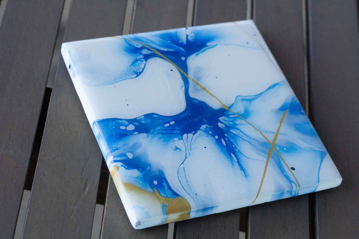 Pure Blue Cosmic Waves Coasters
