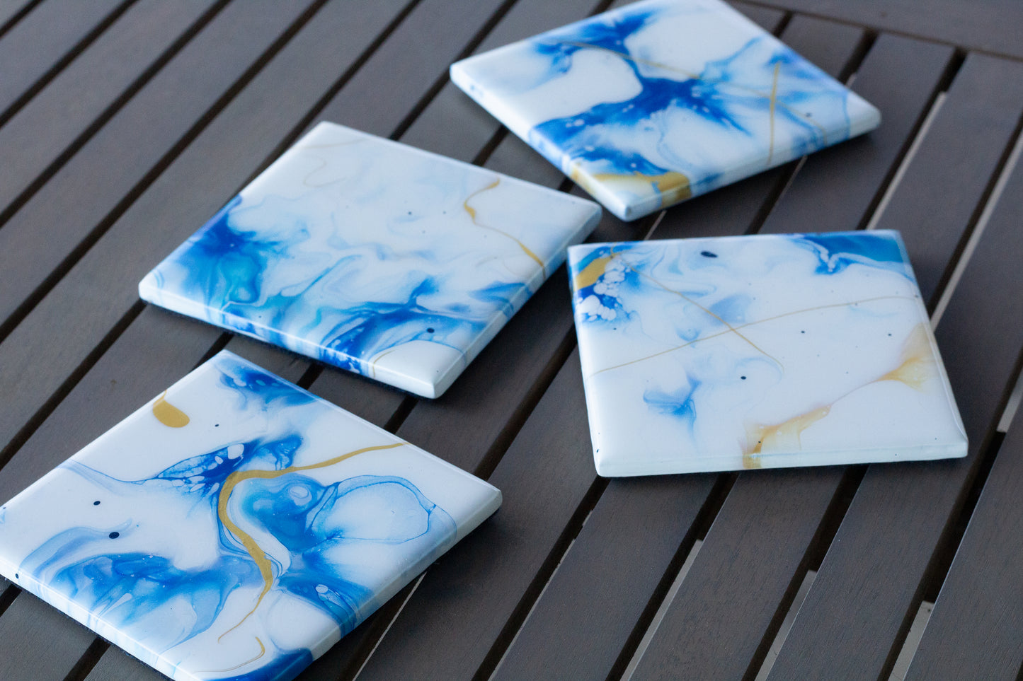 Pure Blue Cosmic Waves Coasters